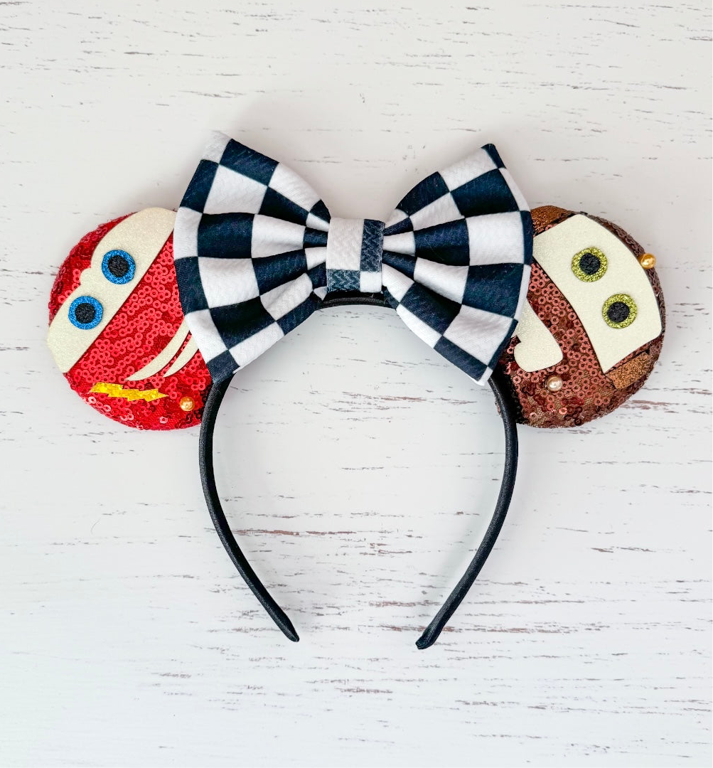 Vehicle with BOW Sequin Headband Animal Ears