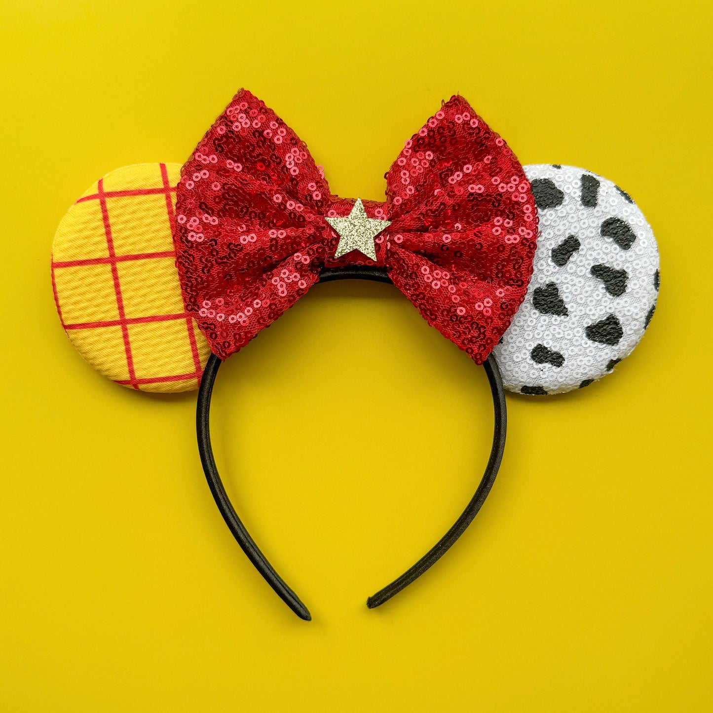 Cowgirl Inspired with Red Bow Sequin Headband Animal Ears