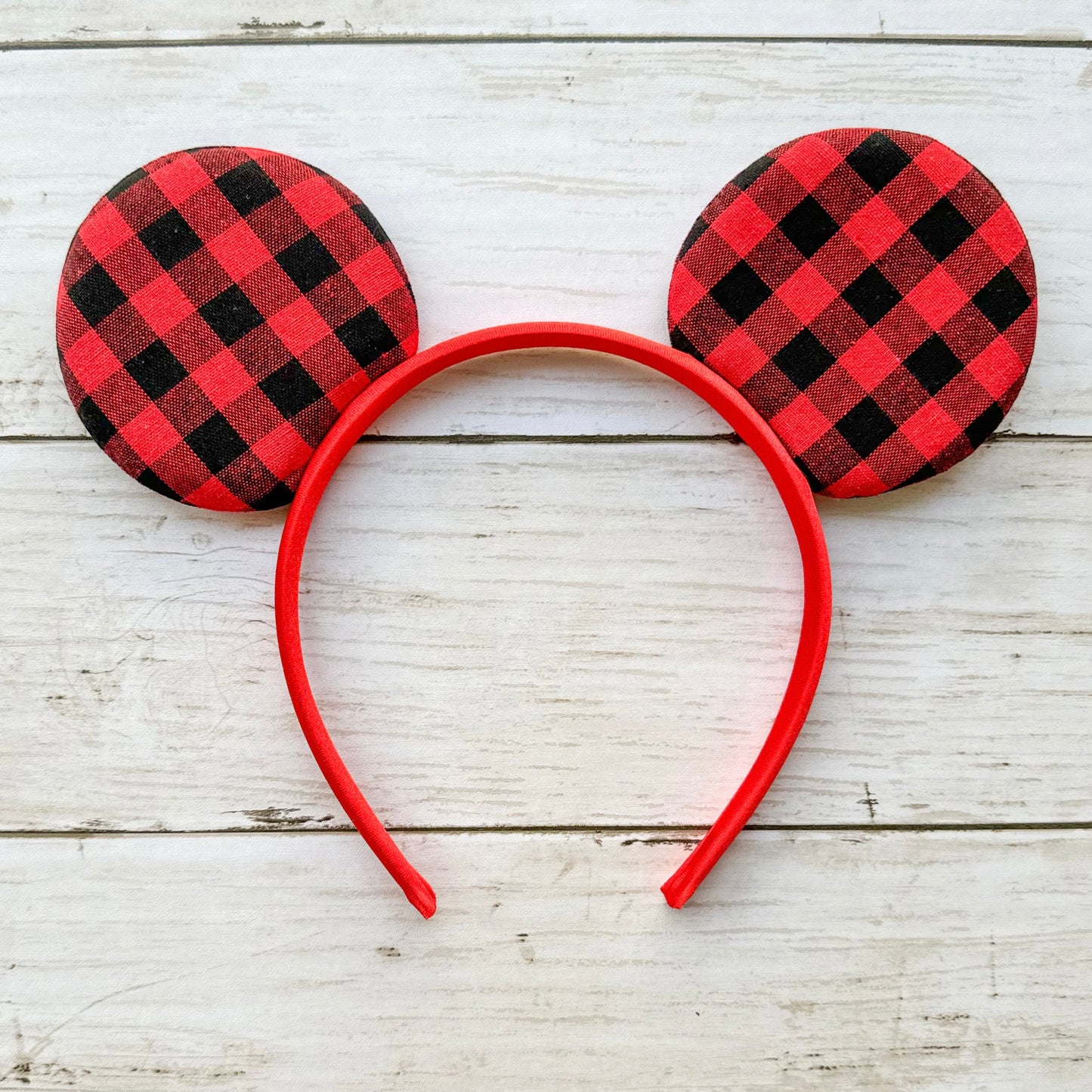 Christmas Red Plaid Headband Animal Ears