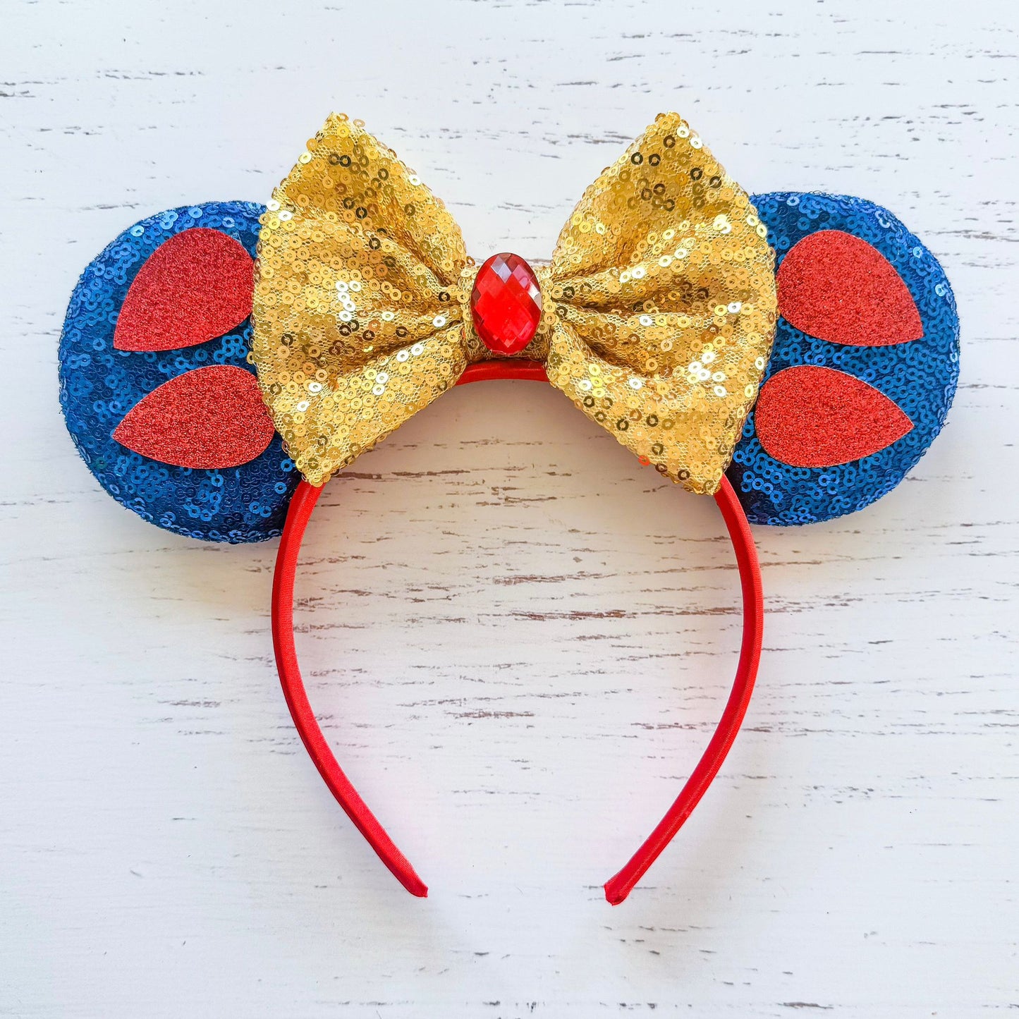 Ruby Blue Sequin Headband Animal Ears