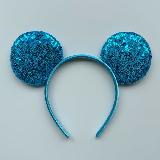 Sky Blue Sequin Headband Animal Ears