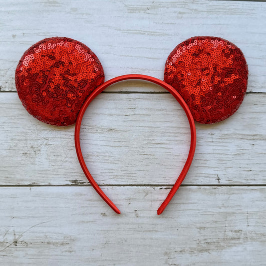 Red Sequin Headband Animal Ears