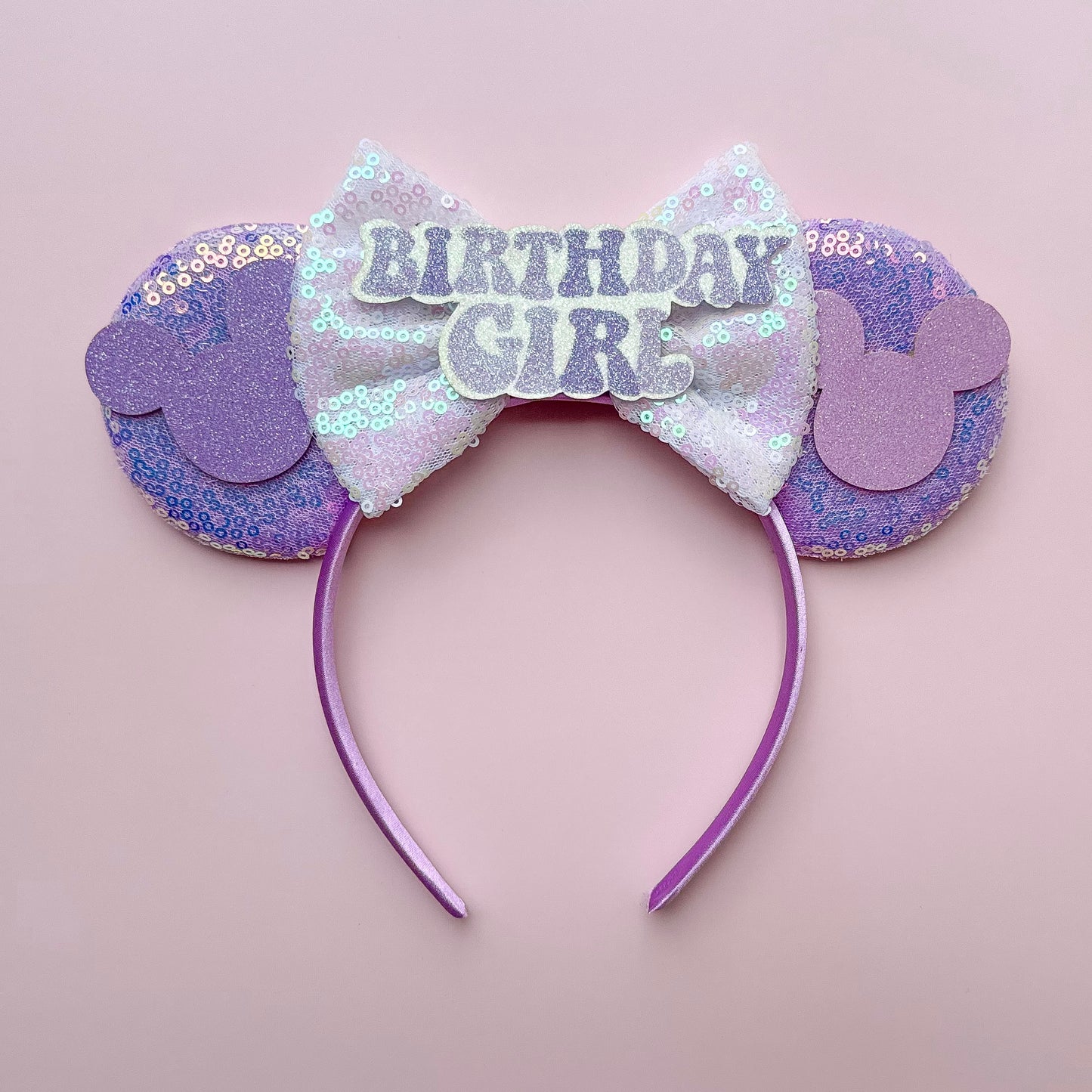Birthday Girl PURPLE Sequin Headband Animal Ears