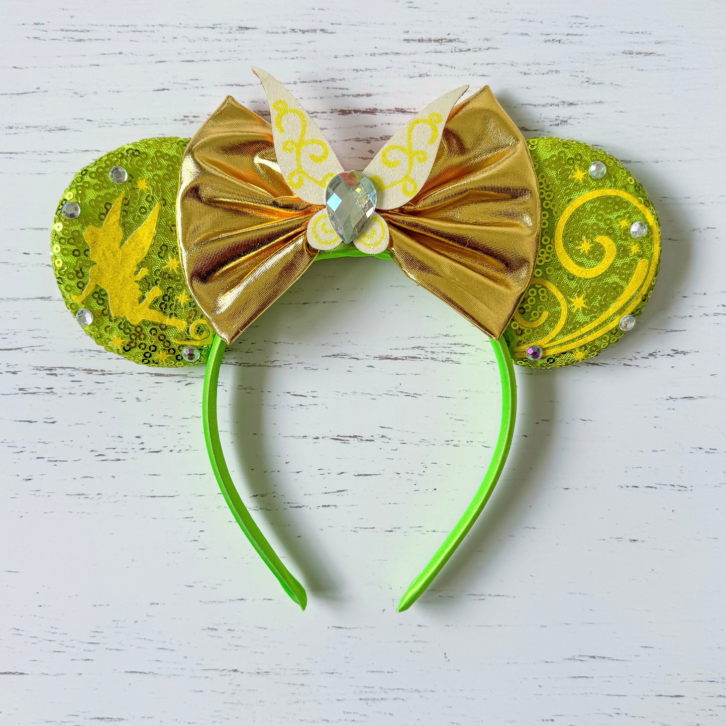 Fairy with Gold Bow Sequin Headband Animal Ears