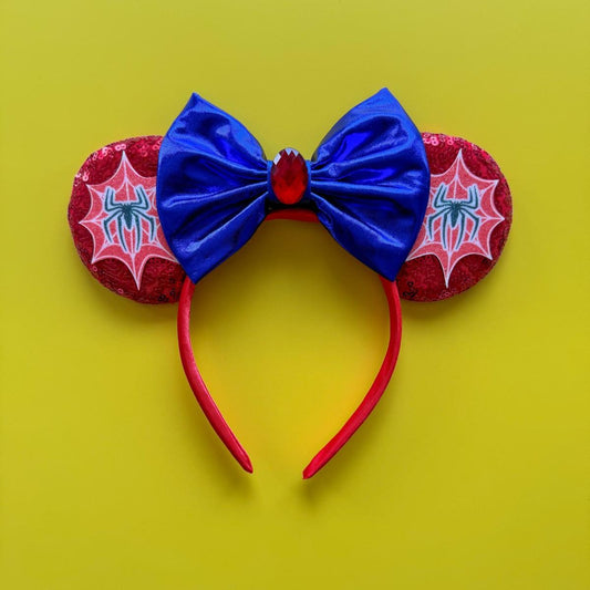 Spider Blue Bow Sequin Headband Animal Ears