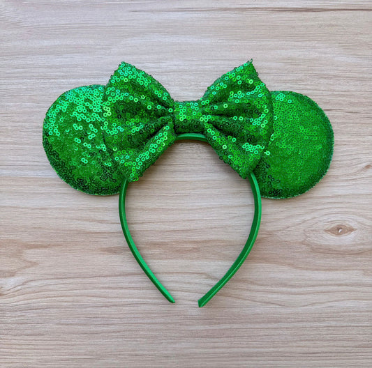 Green Bow Sequin Headband Animal Ears