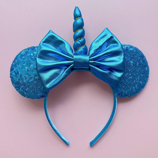 Blue Unicorn Sequin Headband