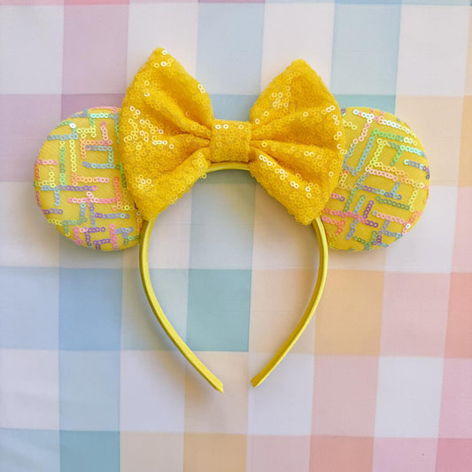 Yellow Easter Sequin Headband Animal Ears