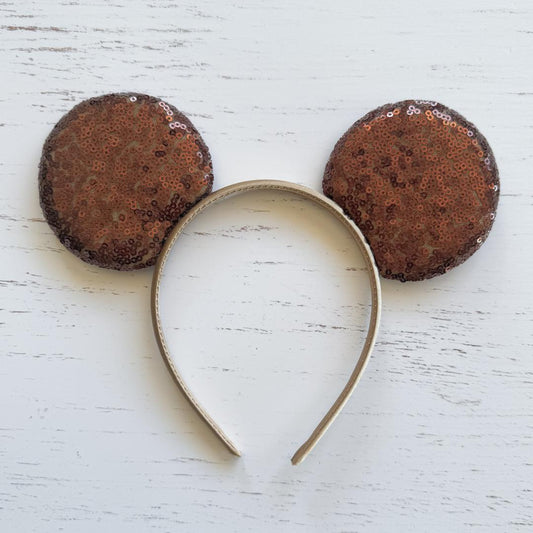 Woodlands Brown Sequin Headband Animal Ears