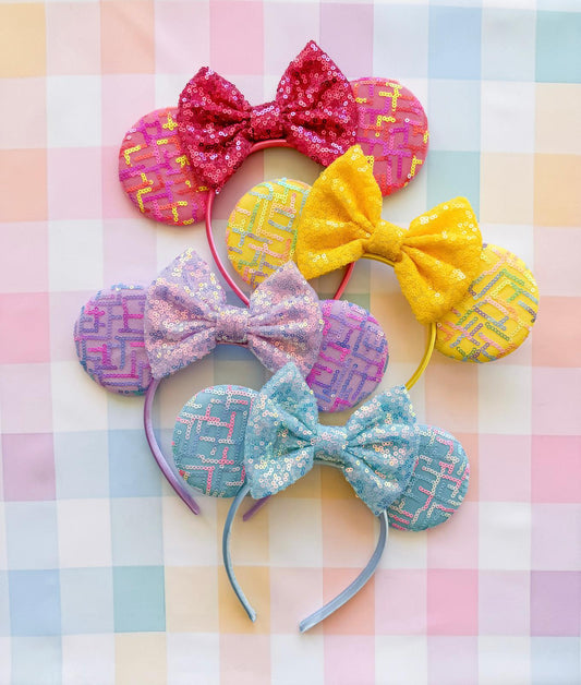 Pastel Bundle of Four (4) Sequin Animal Headband Ears